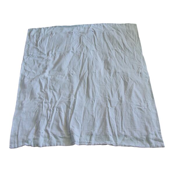 Denim up-cycled Blue Jean Patchwork Handmade Quilt lined 40 X 45 - Picture 5 of 5